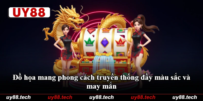 Đồ họa mang phong cách truyền thống đầy màu sắc và may mắn