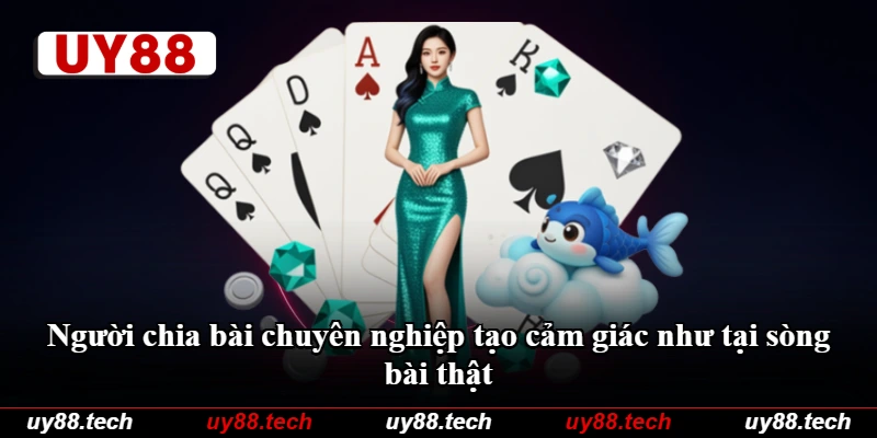 Người chia bài chuyên nghiệp tạo cảm giác như tại sòng bài thật